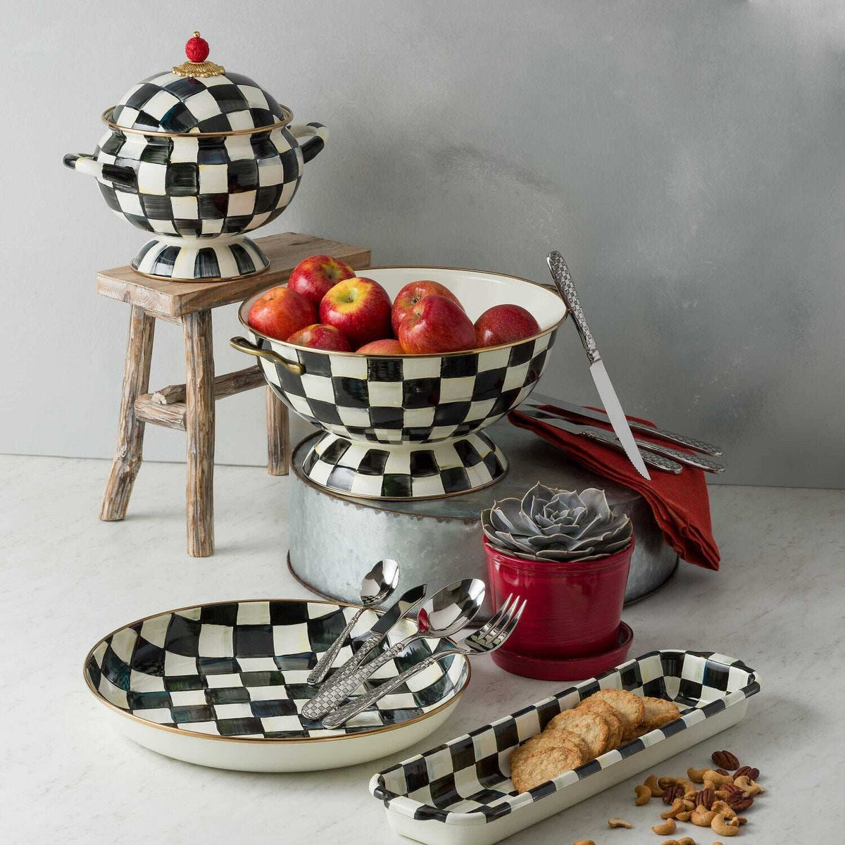 Courtly Check Everything Bowl Large by Mackenzie Childs