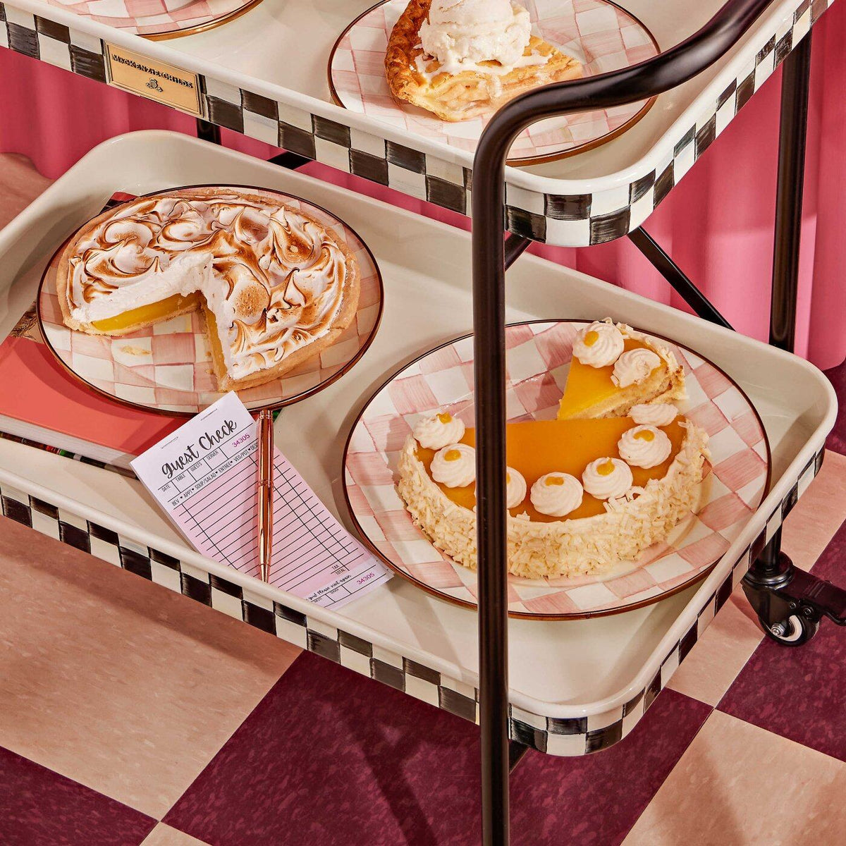 Mackenzie-Childs Rosy Check Serving Platter