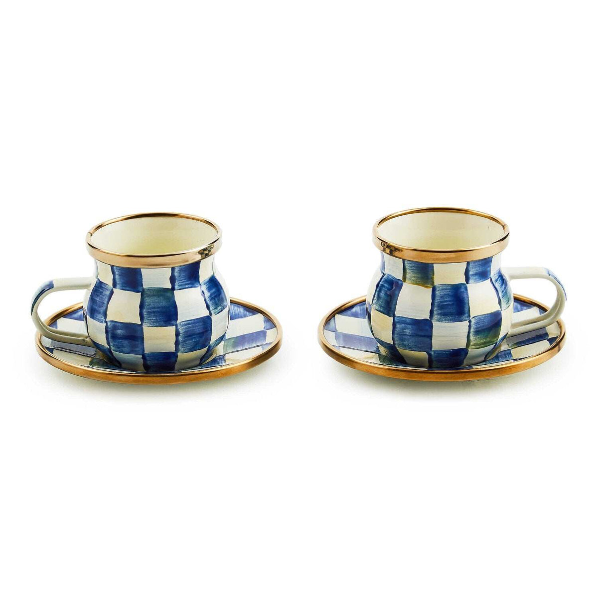 Royal Check Espresso Cup & Saucer Set