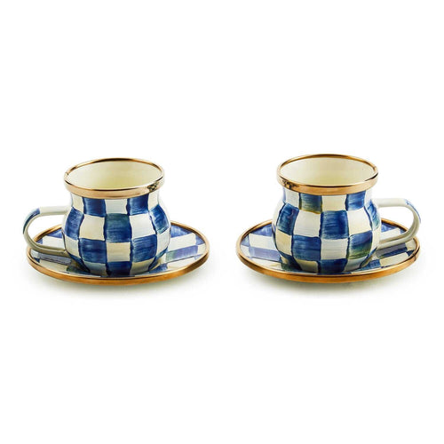 Royal Check Espresso Cup & Saucer Set