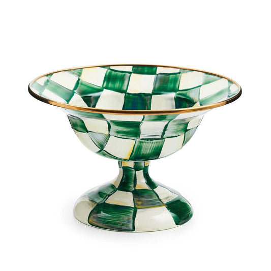Emerald Check Small Compote by MacKenzie-Childs