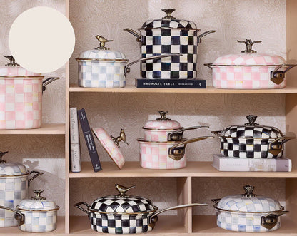 Mackenzie-Childs Rosy Check Stockpot