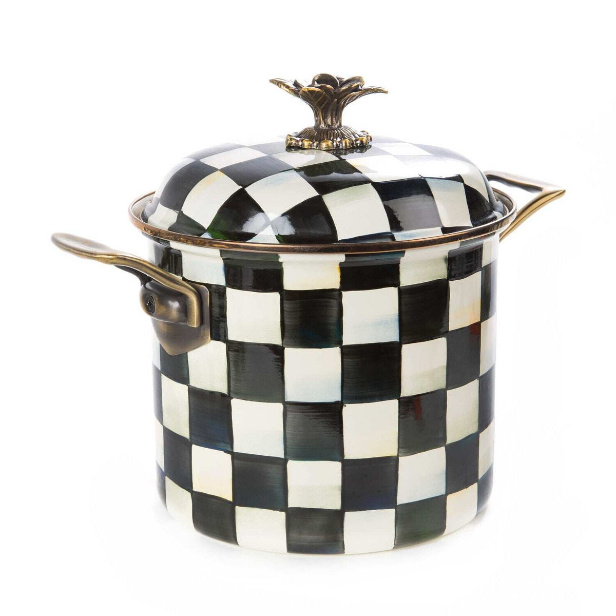 Mackenzie-Childs Courtly Check Enamel 7 Qt. Stockpot